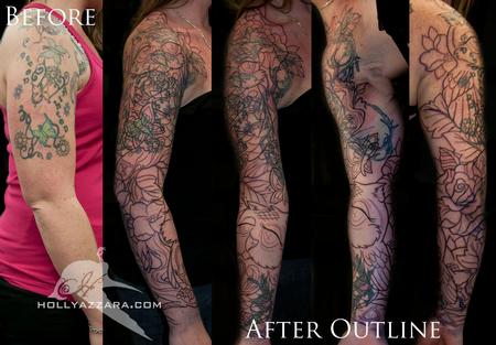 Holly Azzara - Cute owl sleeve massive cover up outline